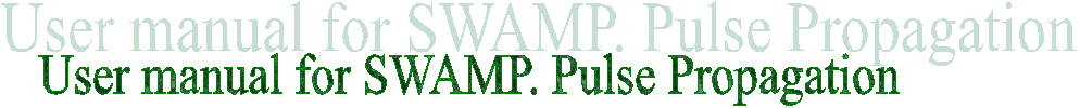 User manual for SWAMP. Pulse Propagation